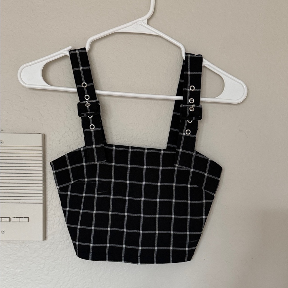 Forever 21 Black and White Checkered Top